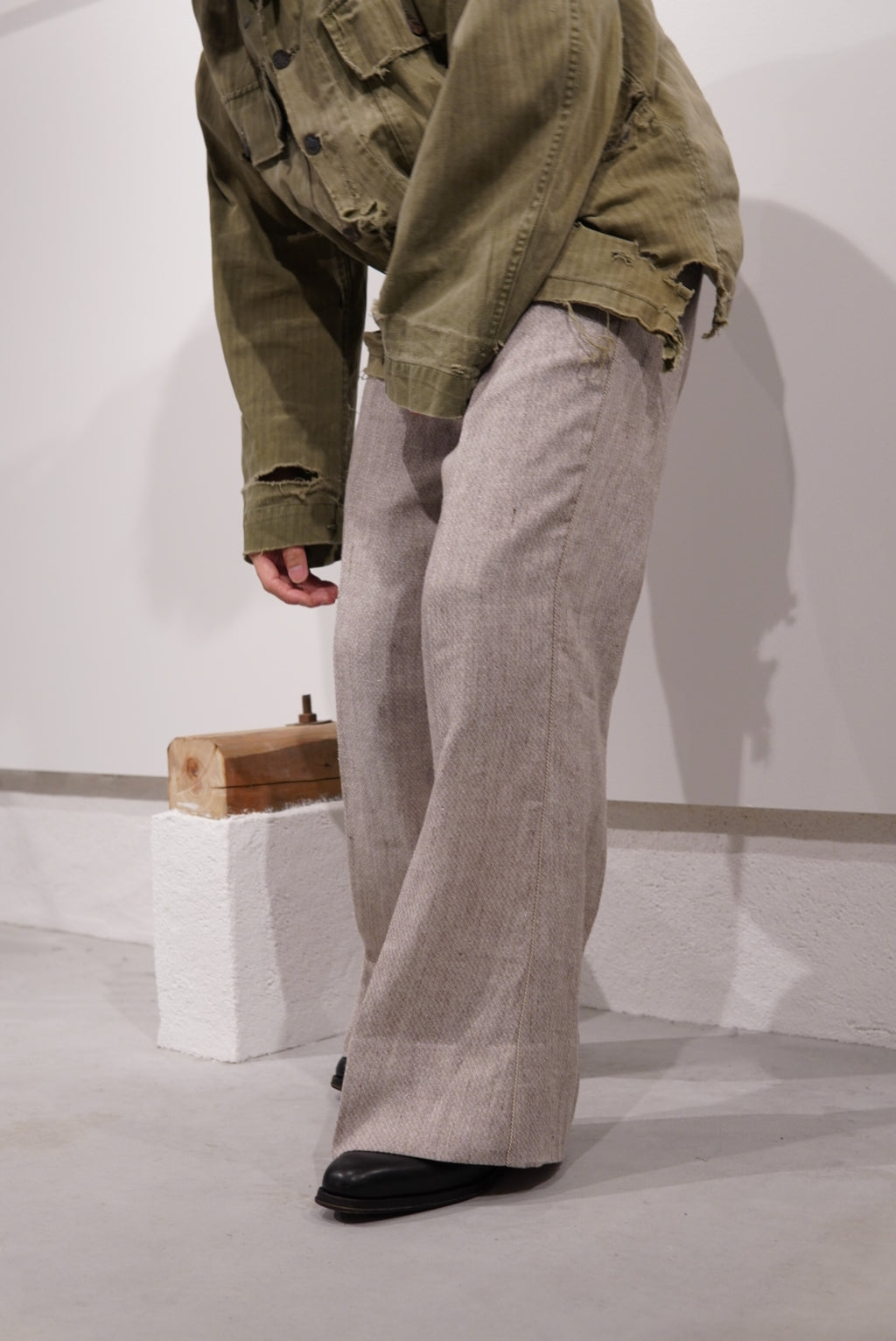 【SADE】Silk-Linen Flare pants