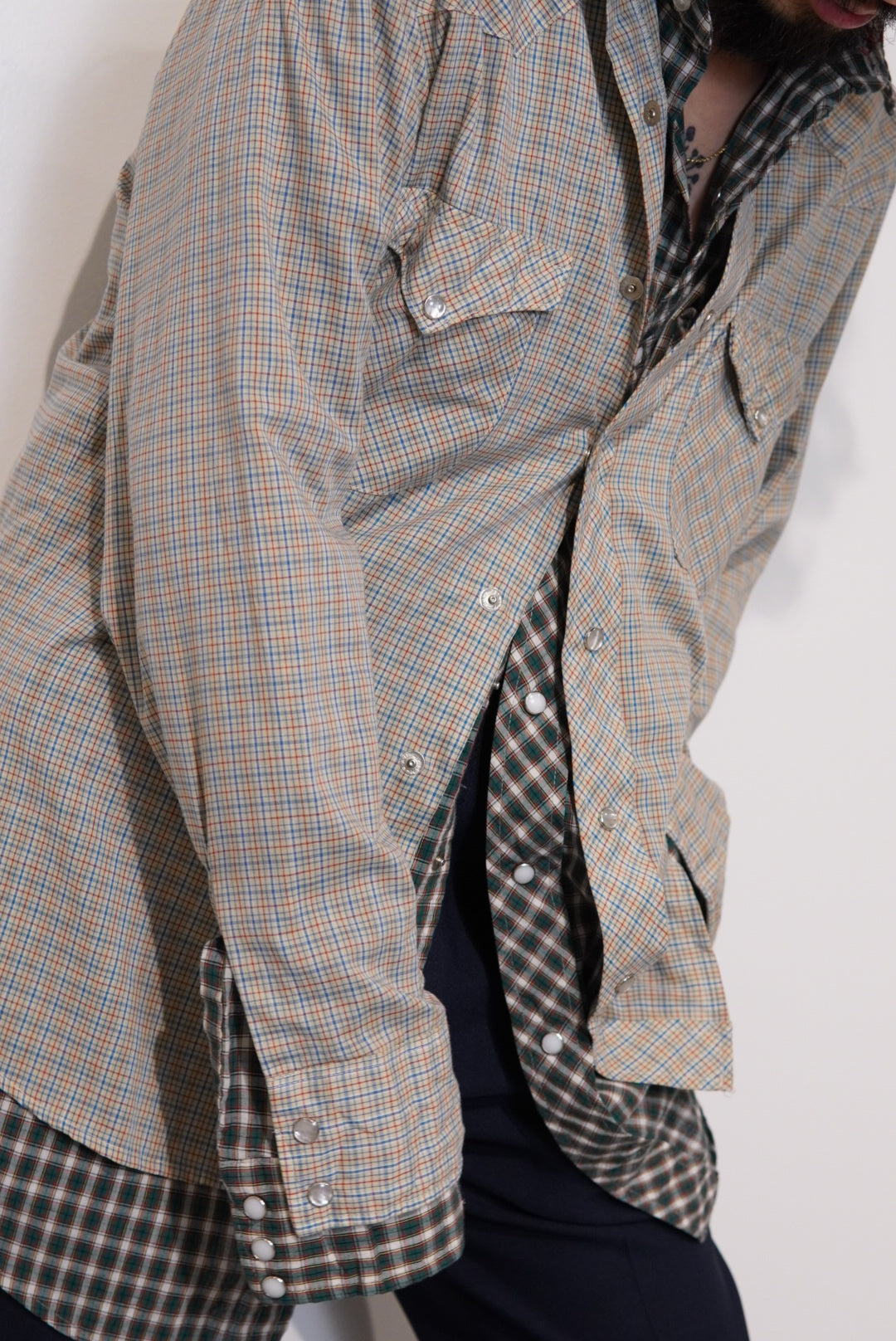 used check shirt beige