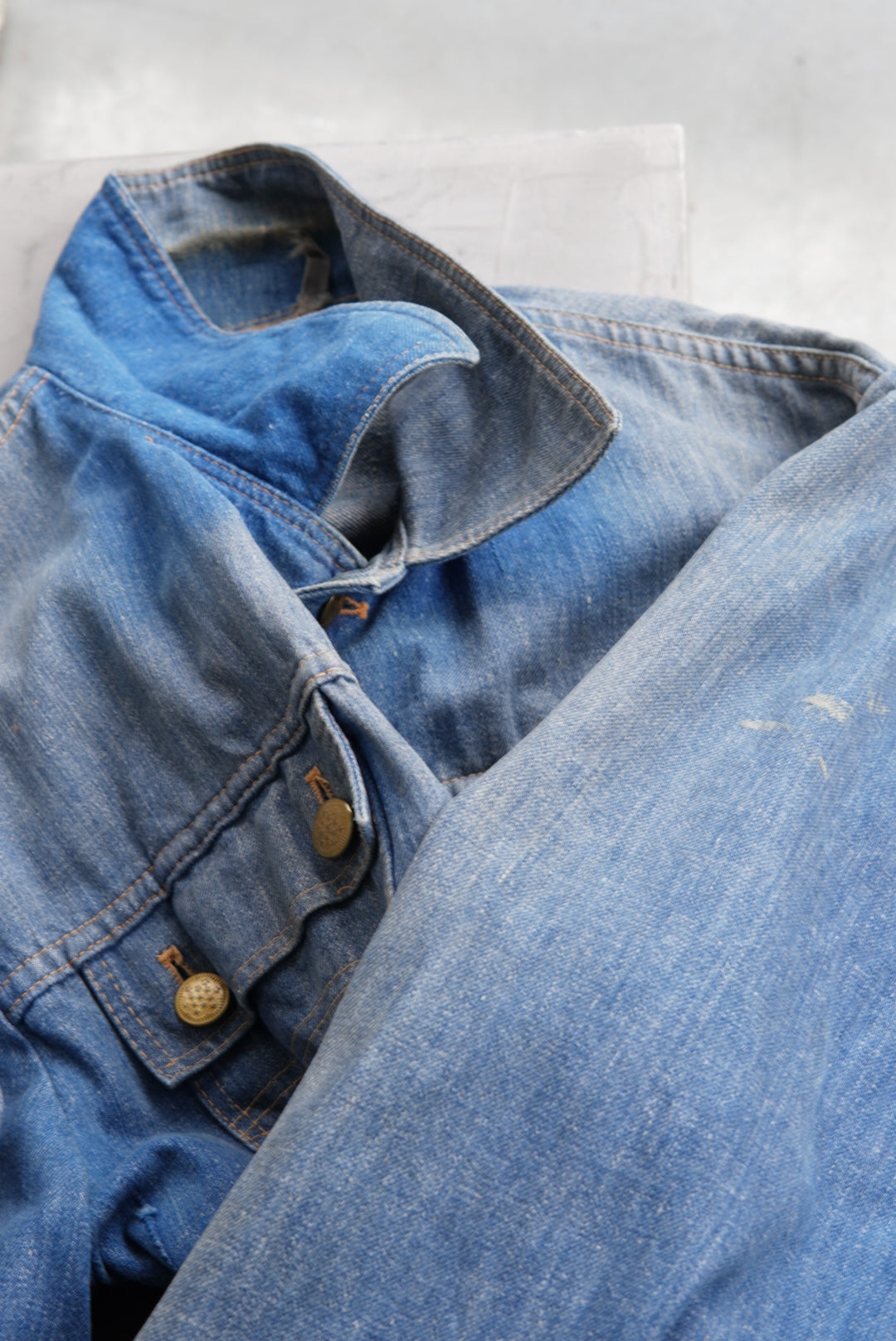 Faded Denim Short Jacket