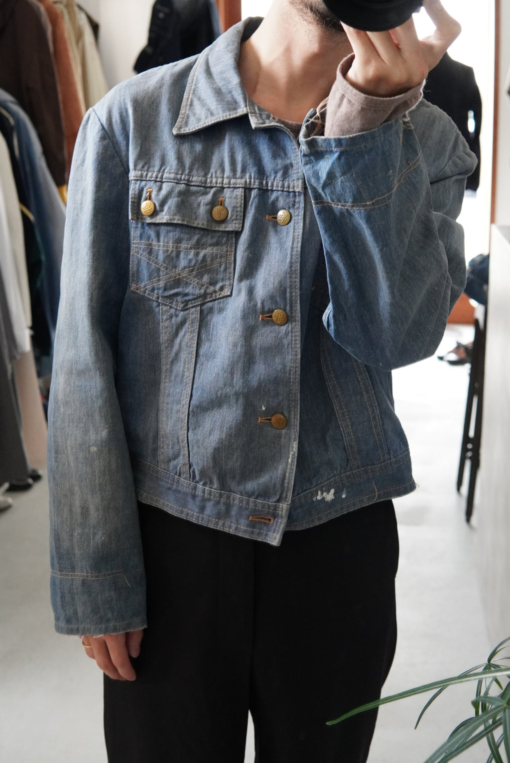 Faded Denim Short Jacket