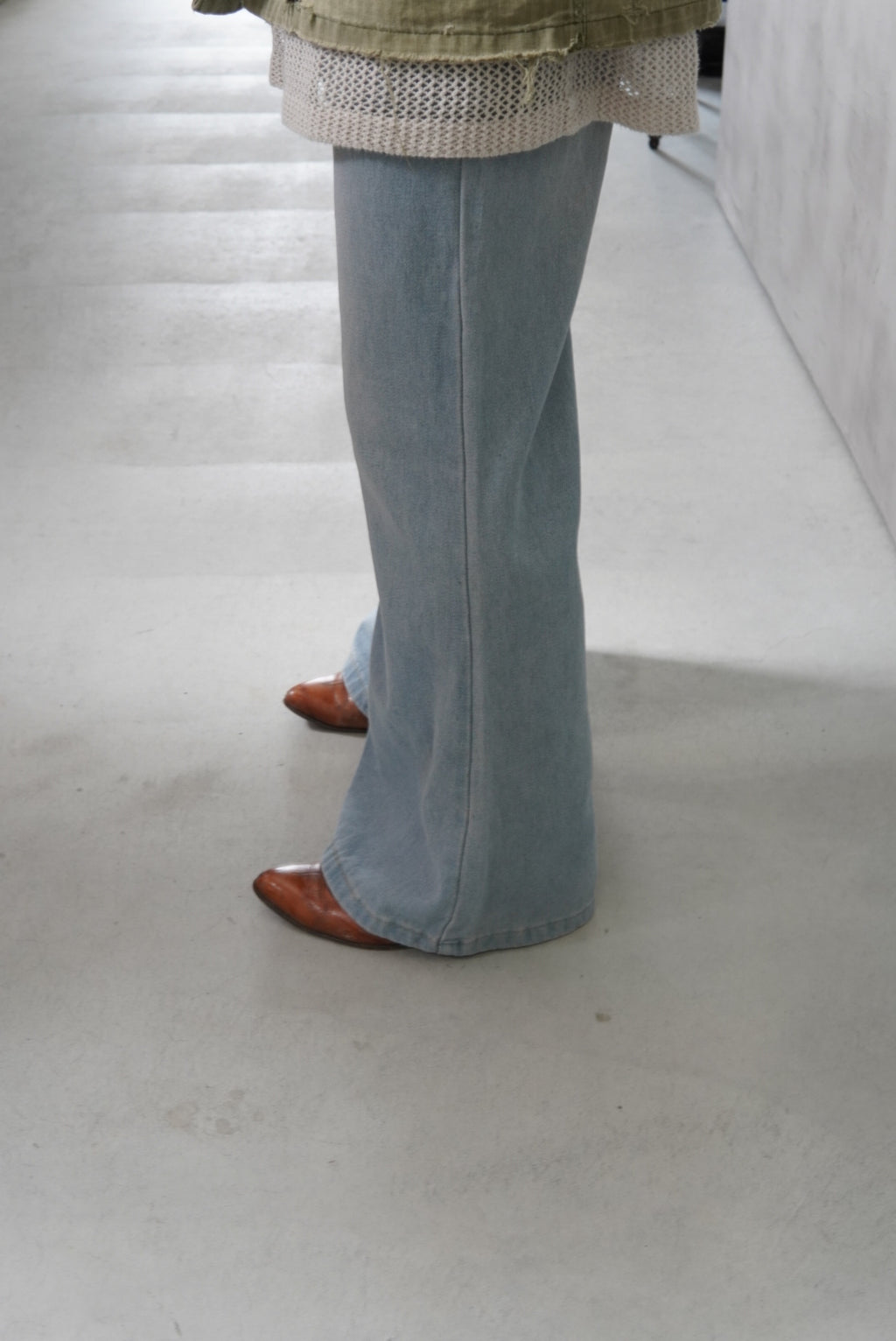 Unknown Light Wash Wide Flare Denim