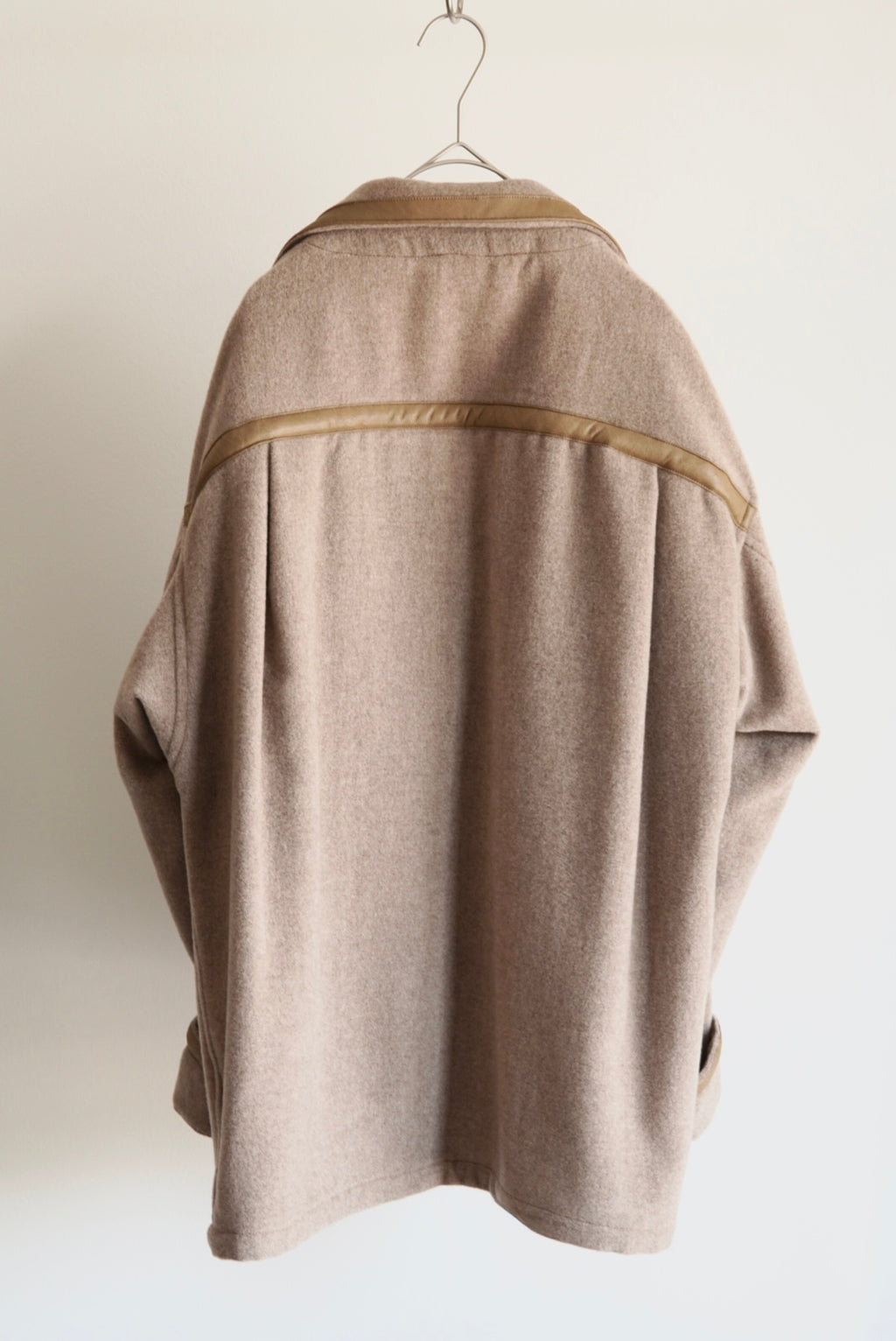 【m’s braque】FAUX LEATHER TRIM OVERSIZE PULLOVER