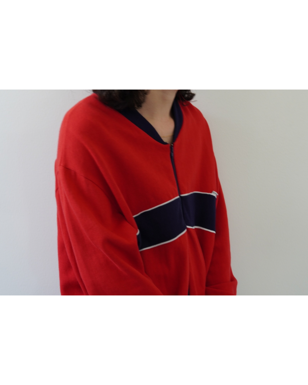 Color Block Zip-Up Sweat