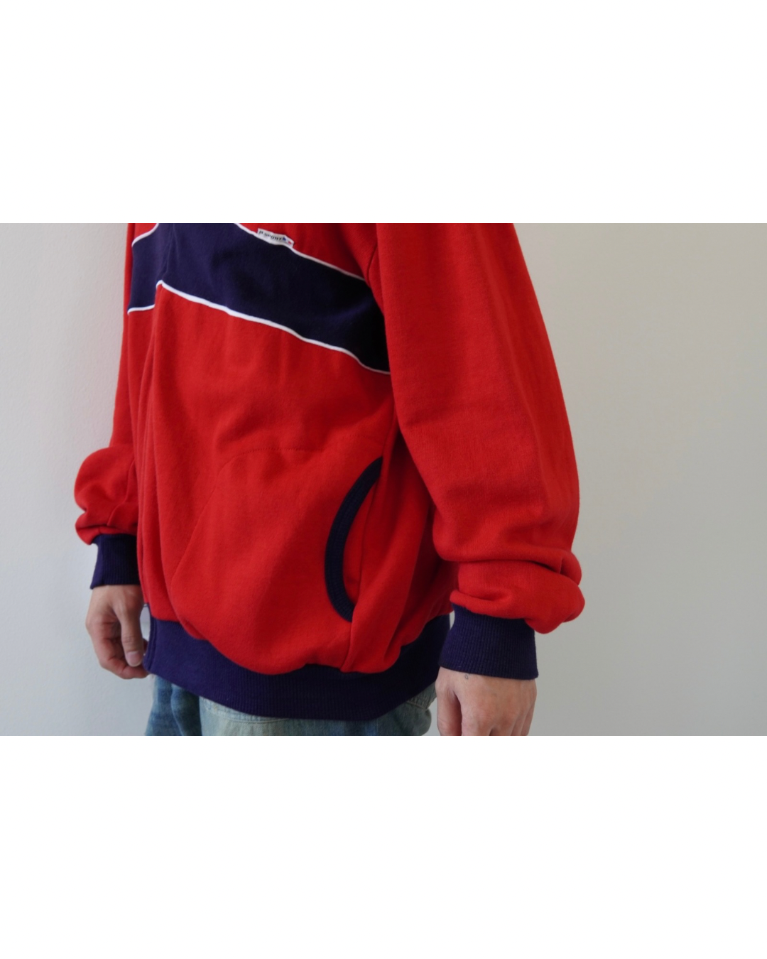 Color Block Zip-Up Sweat